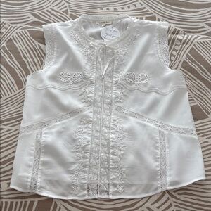 WISHLIST white embroidered blouse